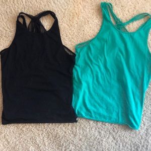 2 Fabletics Backless gym tanks